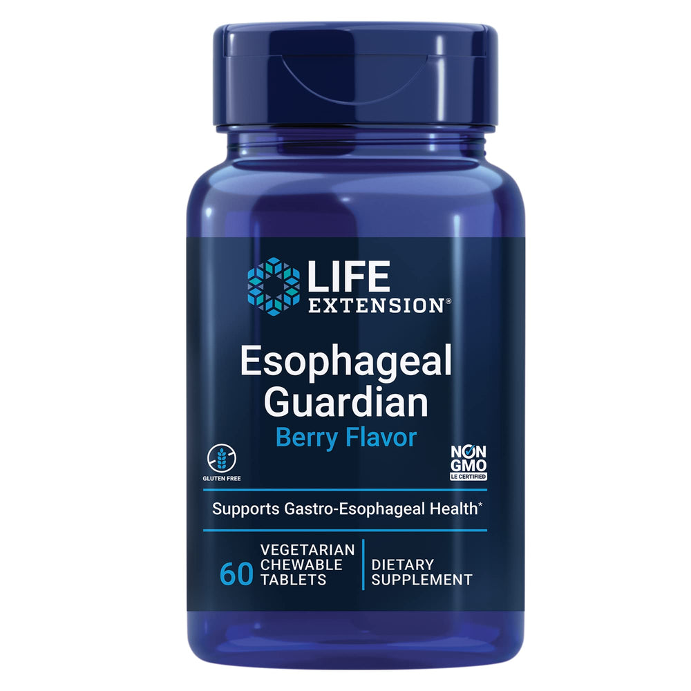 Life Extension frasco frontal mostrando el envase y beneficios de protección esofágica