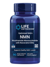 Life Extension frasco frontal del producto NMN con resveratrol para energía celular