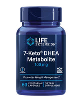 Life Extension envase frontal de 7‑Keto DHEA mostrando diseño y cantidad