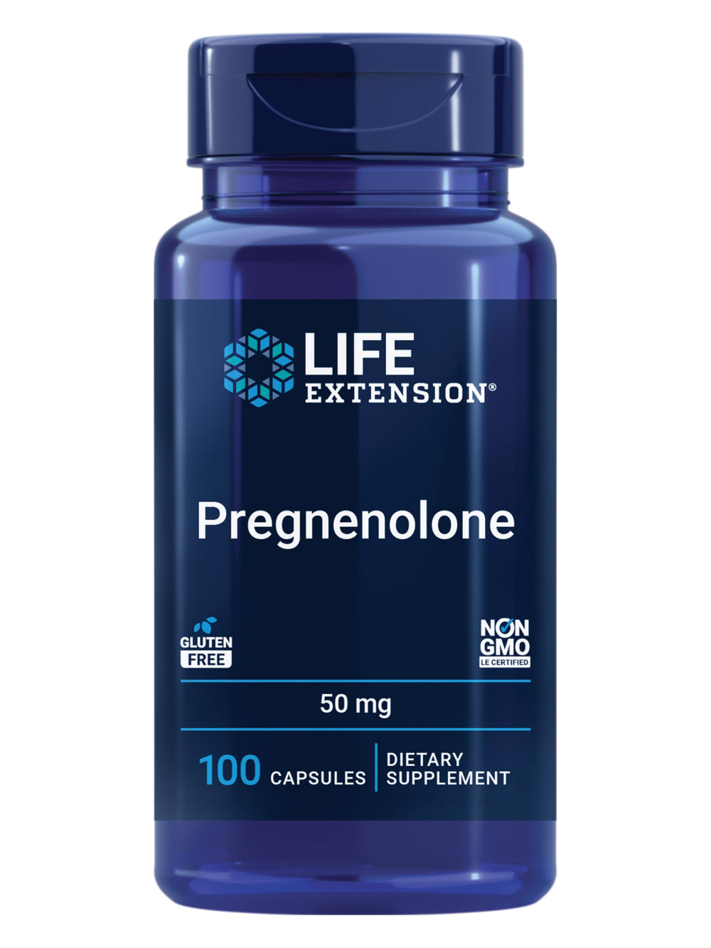 Life Extension envase frontal mostrando el producto y beneficio de apoyo hormonal