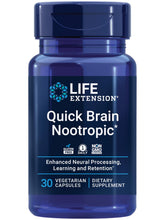 Life Extension frasco frontal mostrando 30 cápsulas y marca para concentración