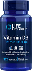 Life Extension frasco frontal mostrando 120 softgels y beneficio de suministro prolongado
