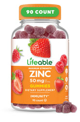 Lifeable envase frontal mostrando 90 gomitas y beneficio conveniencia