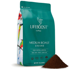 LIFEBOOST frente del empaque mostrando sello orgánico y beneficio de pureza