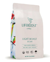 LIFEOBOOST paquete frontal 12 oz mostrando etiqueta orgánica y origen Nicaragua
