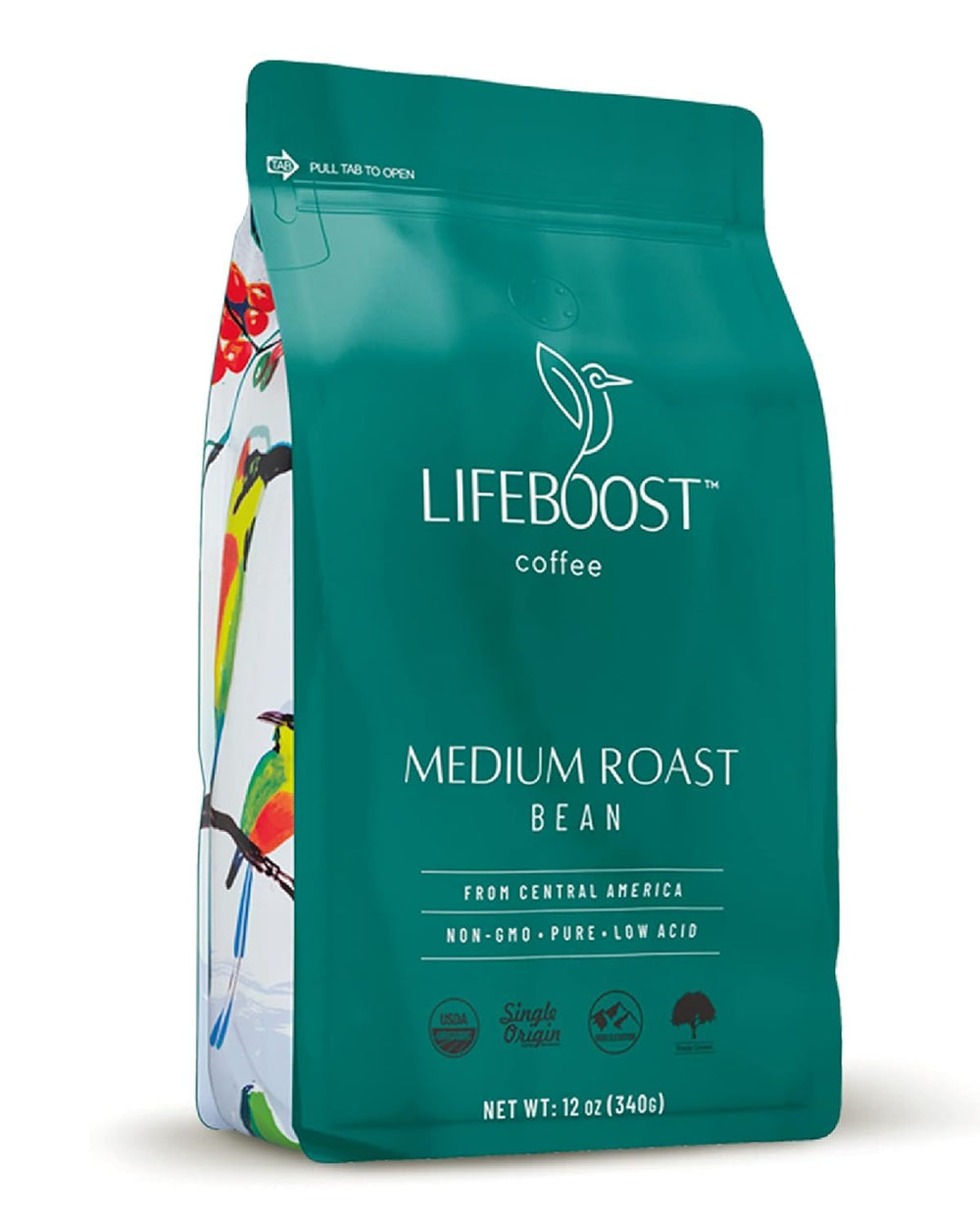 Lifeboost paquete frontal mostrando diseño y beneficio de baja acidez