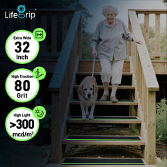LifeGrip primer plano de textura abrasiva 80 grit que mejora el agarre al pisar