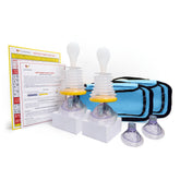 LifeVac vista frontal del paquete azul con fácil acceso de emergencia