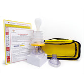 LifeVac vista frontal del kit amarillo con componentes visibles y acceso rápido