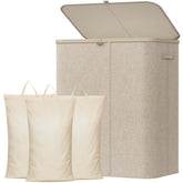 Lifewit cesto frontal con tapa beige mostrando organización y ahorro de espacio
