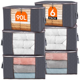 Lifewit vista frontal del pack de 6 bolsas grandes para organización