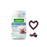 LIFEWORTH envase frontal del suplemento astaxanthin 12 mg mostrando información de dosificación