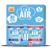 Like Air vista frontal del pack mostrando los dos sabores y porciones