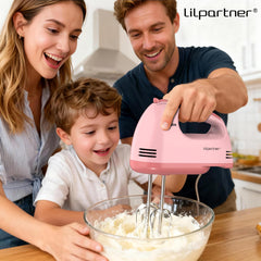 LILPARTNER batidora en uso en un bol, mezcla homogénea y sin salpicaduras