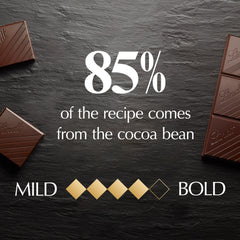 Lindt barra abierta mostrando interior y estructura de cacao intenso