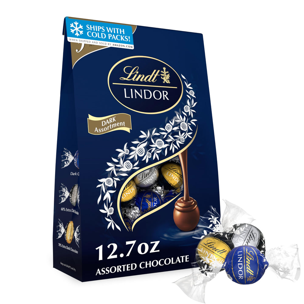 Lindt LINDOR bolsa frontal mostrando diseño y variedad, ideal para regalar