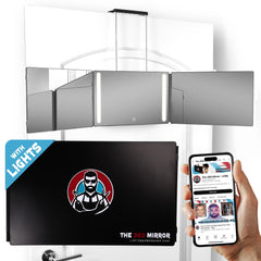 LIPFISBARBERSHOP.COM espejo 3 vías frontal mostrando claridad y ventaja profesional
