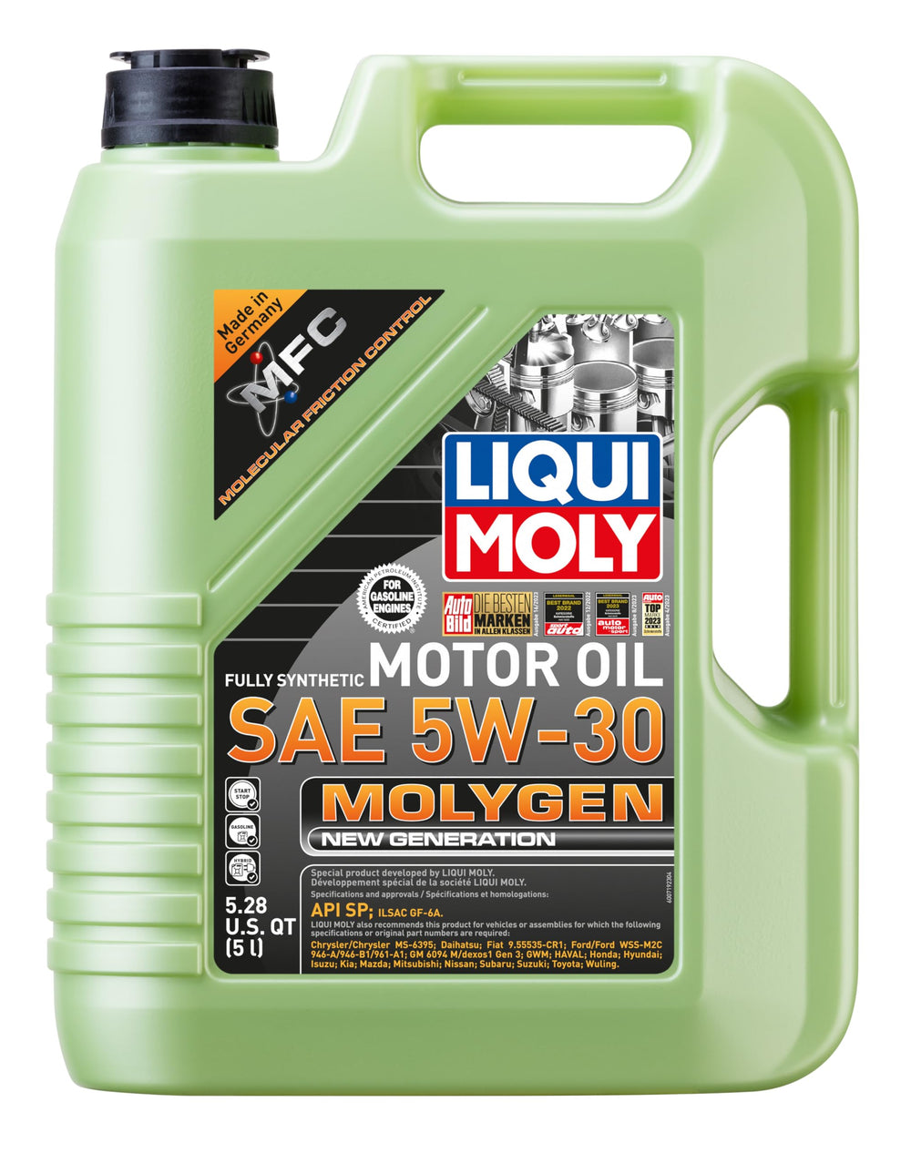 LIQUI MOLY envase frontal 5 litros con tecnología Molygen que protege y ahorra