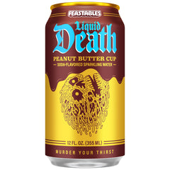 Liquid Death primer plano de burbujas y textura para sensación de soda