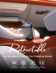 LISEN detalle de los dos cables retráctiles USB-C, evita enredos y desgaste