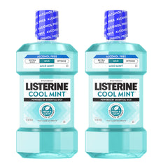 Listerine frasco frontal mostrando el envase y volumen para uso prolongado