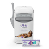 Litter Genie bote frontal en acero inoxidable que muestra diseño elegante y protección contra olores