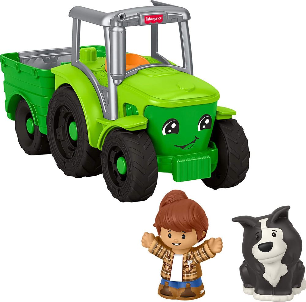 Little People tractor frontal mostrando colores y diseño resistente para juego seguro