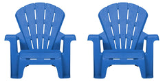Little Tikes silla frontal azul mostrando diseño apilable y confort