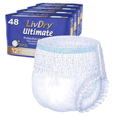 LivDry paquete frontal mostrando 48 unidades y diseño para máxima absorción