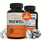 Live Conscious envase frontal mostrando Magwell y beneficios visibles