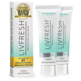 LIVFRESH frente del empaque mostrando gel dental y beneficio de limpieza