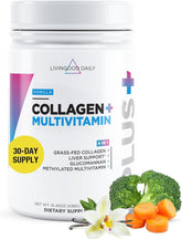 Livingood Daily frasco frontal vainilla mostrando etiqueta y beneficio de multivitaminas