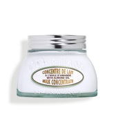 L'OCCITANE empaque frontal de Almond Milk Concentrate muestra diseño y tamaño