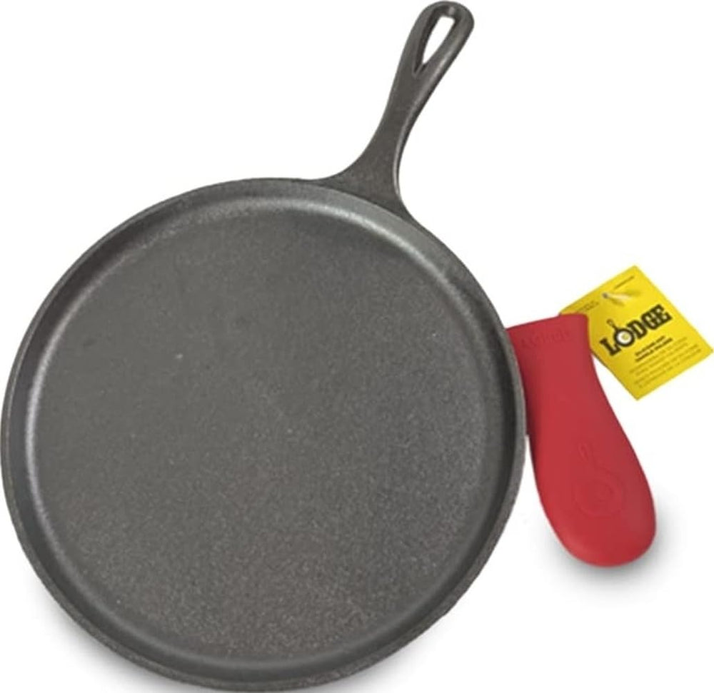 Lodge plancha frontal de hierro fundido con superficie lista para cocinar, durabilidad