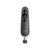 Logitech R500s frontal mostrando diseño ergonómico y control seguro