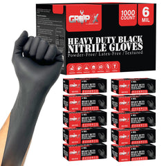 London Labs guantes nitrilo negro vista frontal, protección profesional