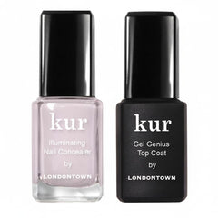 LONDONTOWN estuche frontal mostrando el dúo y beneficio de manicura natural