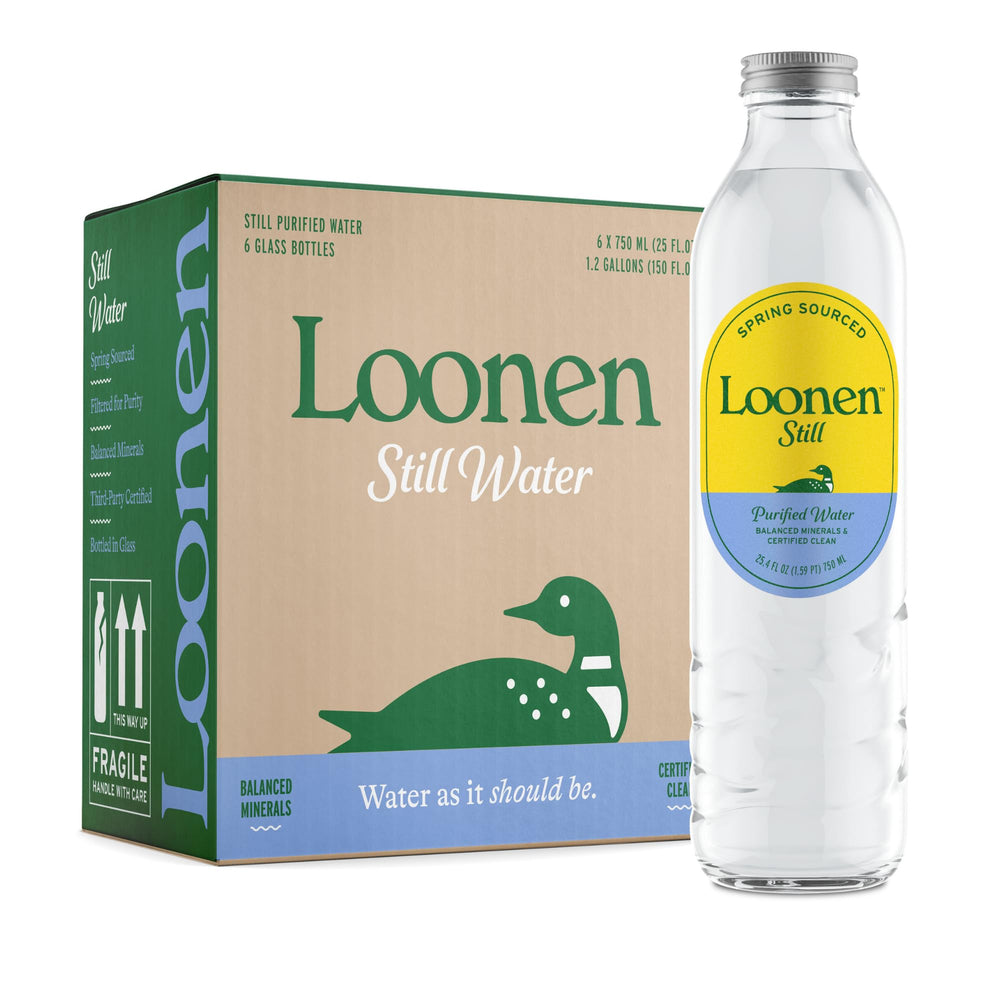 Loonen botella frontal vidrio 750 mL, hidratación limpia y sin plástico