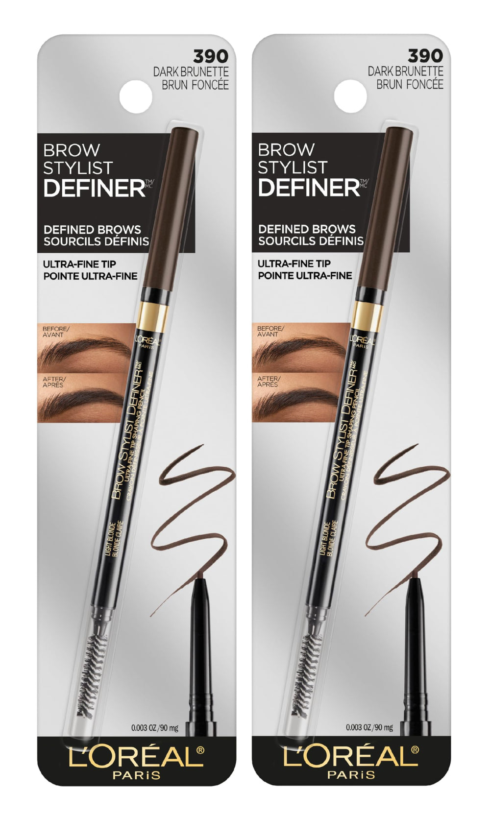 L'Oreal Paris frontal del empaque mostrando el lápiz y el tono