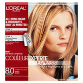 L'Oreal Paris envase frontal del kit mostrando beneficios profesionales en casa