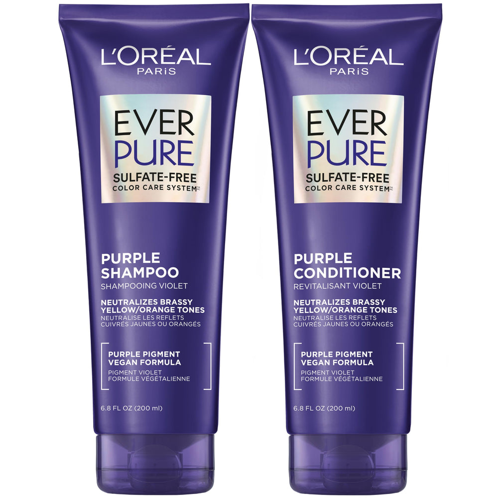 L'Oreal Paris set frontal mostrando champú y acondicionador para tonos fríos