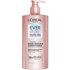 L'Oreal Paris frontal del envase Bond Repair acondicionador mostrando diseño y beneficio