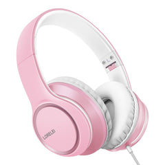 Auriculares LORELEI X8 frontal rosa perla mostrando diseño elegante y cómodo