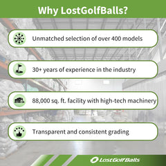 LostGolfBalls pelota en mano muestra tamaño real y ahorro por pack