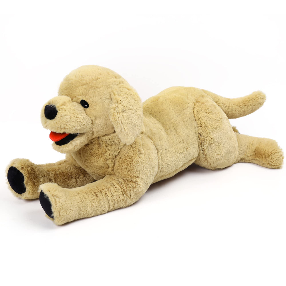 LotFancy peluche golden retriever frontal mostrando tamaño y expresión acogedora