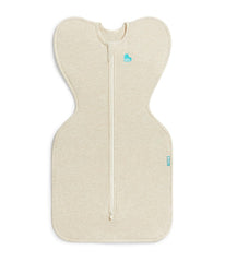 Love to Dream frontal del saco Oatmeal mostrando corte y cierre, comodidad asegurada
