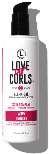 Love Ur Curls front bottle showing label and easy pump for simple styling