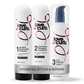 Love Ur Curls envases frontales mostrando el set completo para rizos