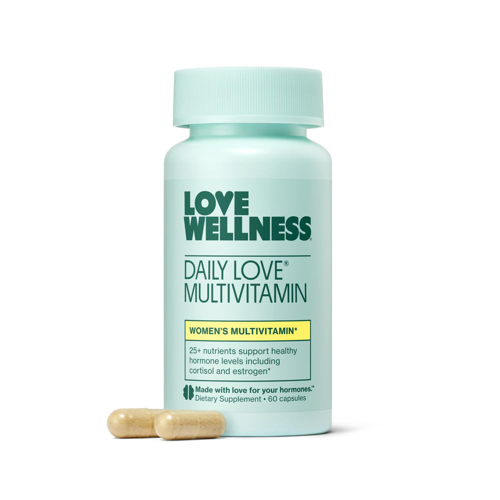 Love Wellness botella frontal mostrando etiqueta clara y beneficios