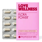 Love Wellness empaque frontal mostrando 10 supositorios y beneficios